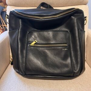 Fawn Design Black Baby Bag with Gold Accents